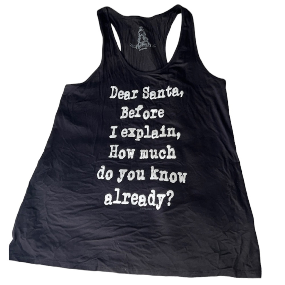 BLACK BEAR DANCE TANK SIZE M MEDIUM RUNS LARGE NWOT DEAR SANTA, BEFORE I EXPLAIN